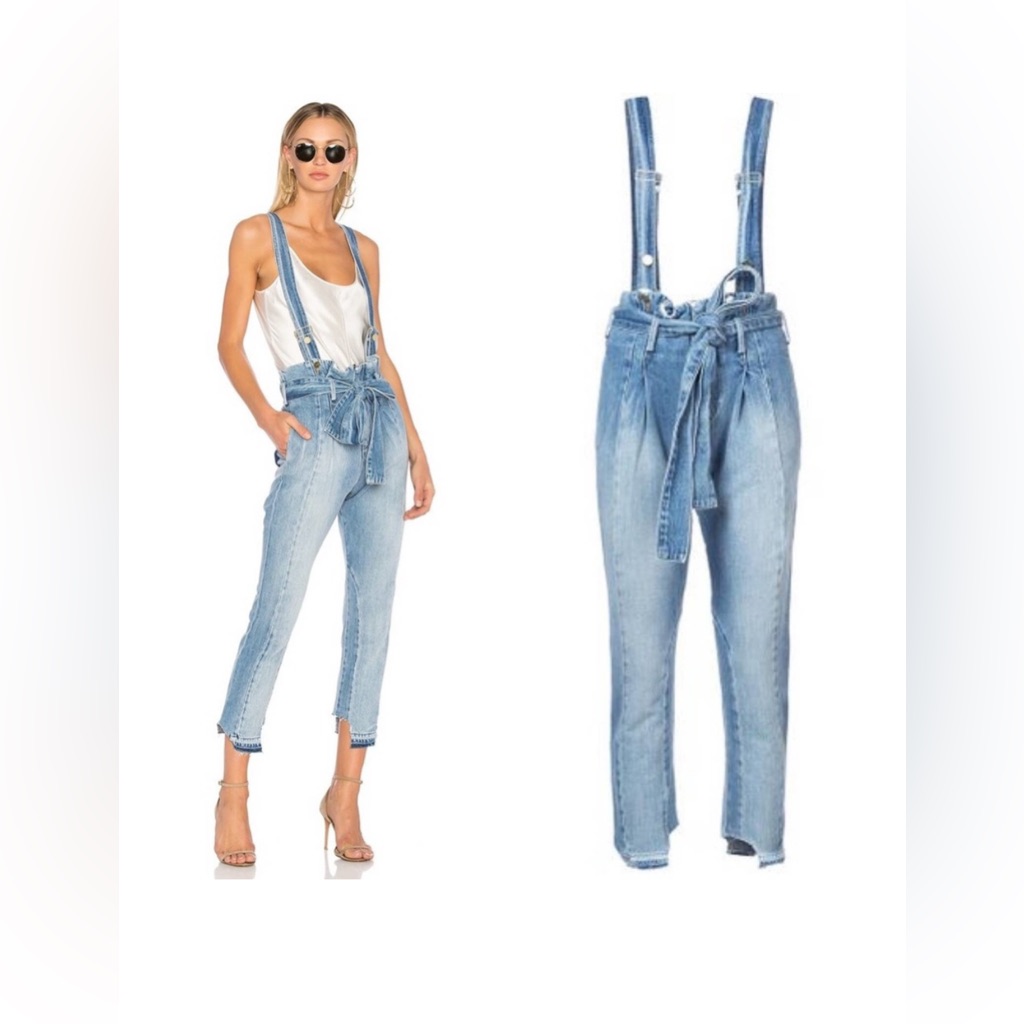 Frame Skyline Mix Denim Le Overall Suspender Jeans